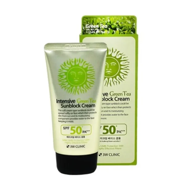 3W Clinic Intensive Green Tea Sunblock Cream SPF 50+PA+++